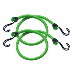 Zestaw 2 linek bungee 80 cm – Podwójny odwrócony hak – Kolor: zielony