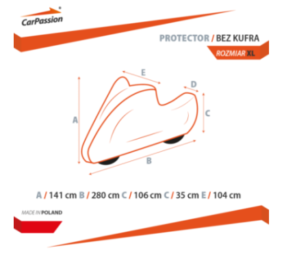 CarPassion pokrowiec ochronny na motocykl z kufrem „Protector” XL