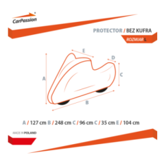 CarPassion pokrowiec ochronny na motocykl z kufrem „Protector” M