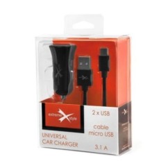 Ładowarka samochodowa do telefonu 2 x USB 3.1A + kabel micro USB - eXtreme® - NCC312U+CM