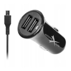 Ładowarka samochodowa do telefonu 2 x USB 3.1A + kabel micro USB - eXtreme® - NCC312U+CM