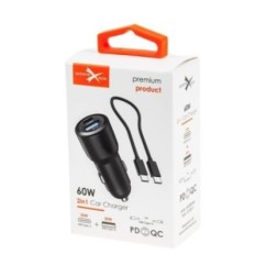 Ładowarka samochodowa USB Typ C + USB - eXtremestyle® - 60 W - CC60CU