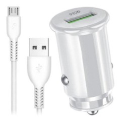 Ładowarka samochodowa do telefonu FAST QC 3.0 + kabel micro USB - eXtreme® Ampere - 3A - ACCU3QC30B+CM