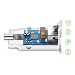 Ładowarka samochodowa do telefonu FAST QC 3.0 + kabel micro USB - eXtreme® Ampere - 3A - ACCU3QC30B+CM