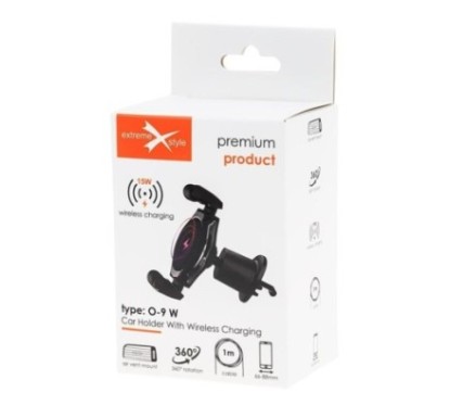 Uchwyt samochodowy PREMIUM z ładowarką indukcyjną / bezprzewodową - eXtreme® O-9 W