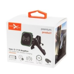 Uchwyt samochodowy PREMIUM z ładowarką indukcyjną / bezprzewodową eXtreme® - typ:O-17 W MagMax