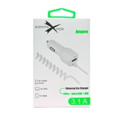 Ładowarka samochodowa micro USB + USB - eXtreme® Ampere - 3.1A - ACCMU31W