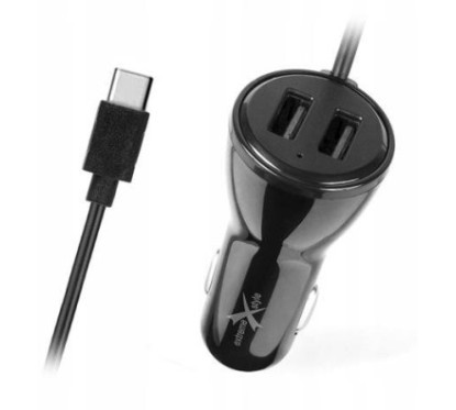 Ładowarka samochodowa do telefonu USB Typ-C + 2 x USB - eXtreme® Ampere - 4A - ACCC2U4B