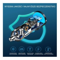 Ładowarka samochodowa USB Typ-C + USB - eXtremestyle® - 48 W - CC48CU