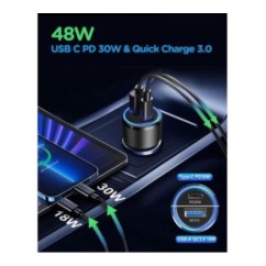 Ładowarka samochodowa USB Typ-C + USB - eXtremestyle® - 48 W - CC48CU