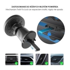 Uchwyt samochodowy PREMIUM - do kratki - eXtreme® - typ:O-14 W MagSafe